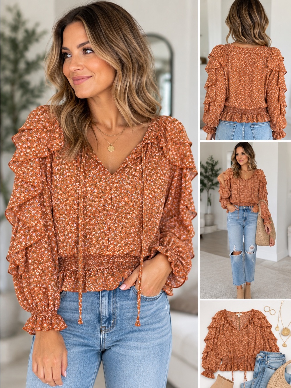 Easel Ruffle Top Size Medium NWT